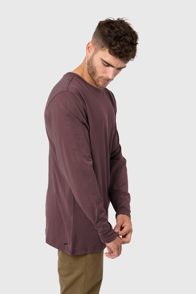 Polera Manga Larga Classic Burdeo (Hombre)