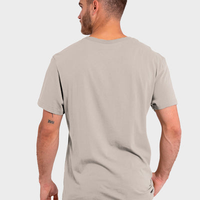 Polera Orgánica Rectangular Logo V2 Taupe (Hombre)