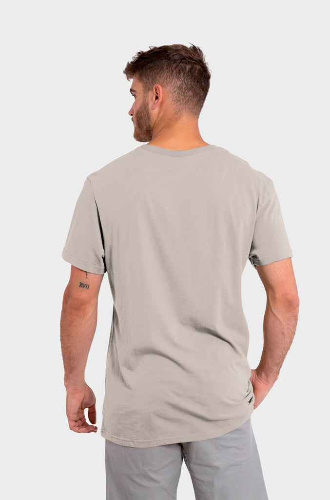 Polera Orgánica Rectangular Logo V2 Taupe (Hombre)