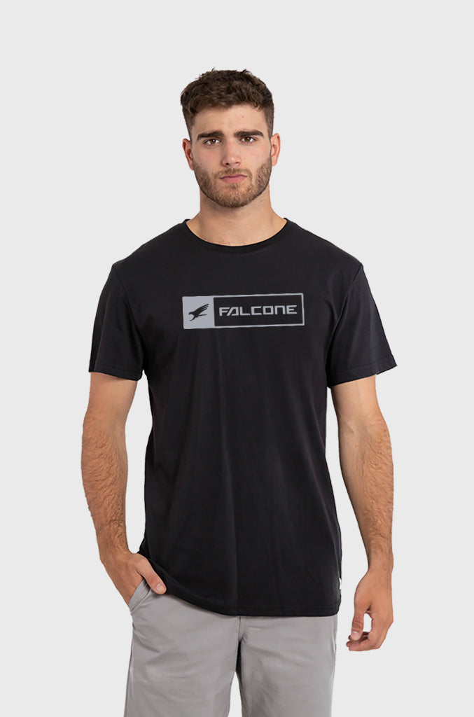 Polera Orgánica Rectangular Logo V2 Black (Hombre)