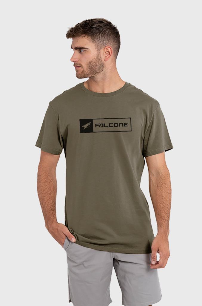 Polera Orgánica Rectangular Logo V2 Olive Green (Hombre)