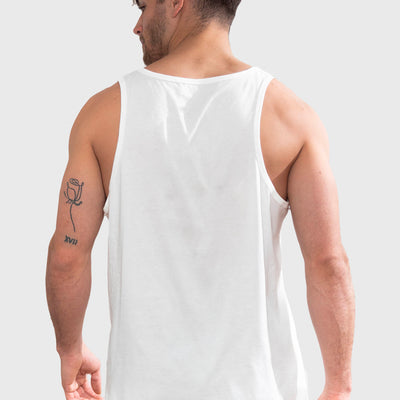 Polera Orgánica Sin Mangas Classic V2 White (Hombre)