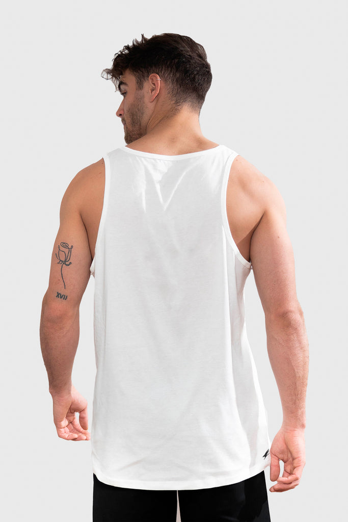 Polera Orgánica Sin Mangas Classic V2 White (Hombre)