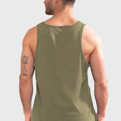 Polera Orgánica Sin Mangas Classic V2 Olive Green (Hombre)