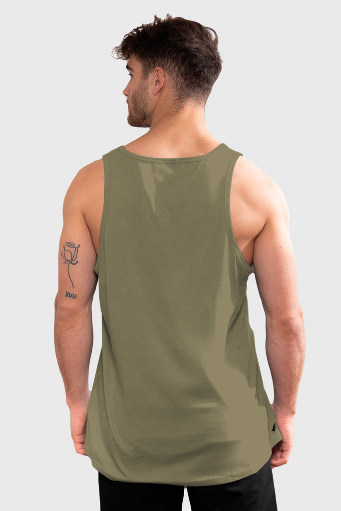 Polera Orgánica Sin Mangas Classic V2 Olive Green (Hombre)