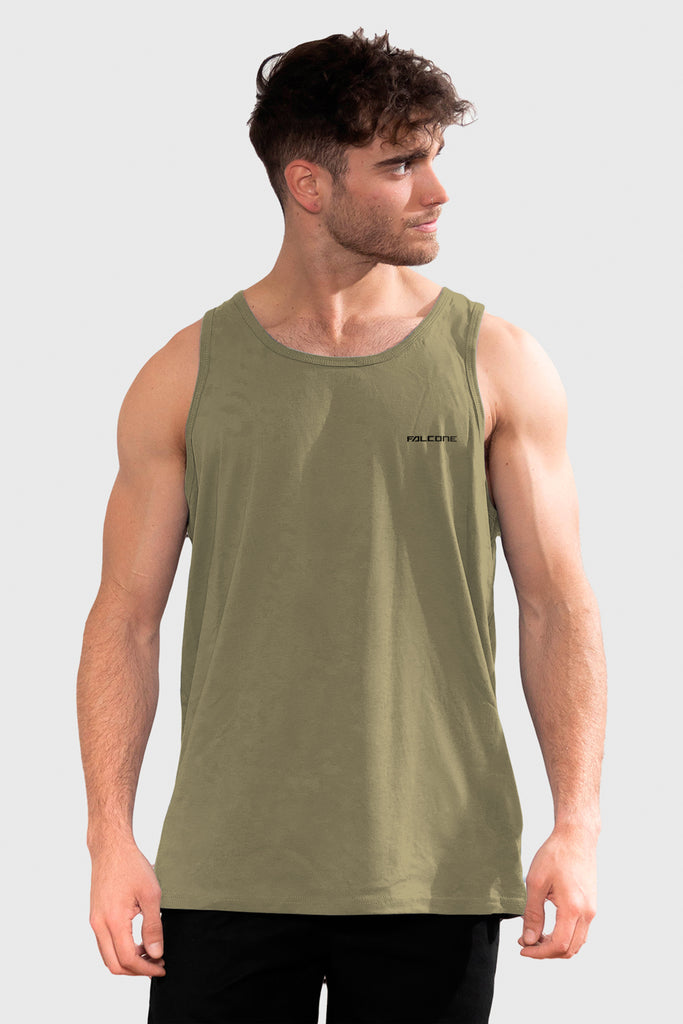 Polera Orgánica Sin Mangas Classic V2 Olive Green (Hombre)