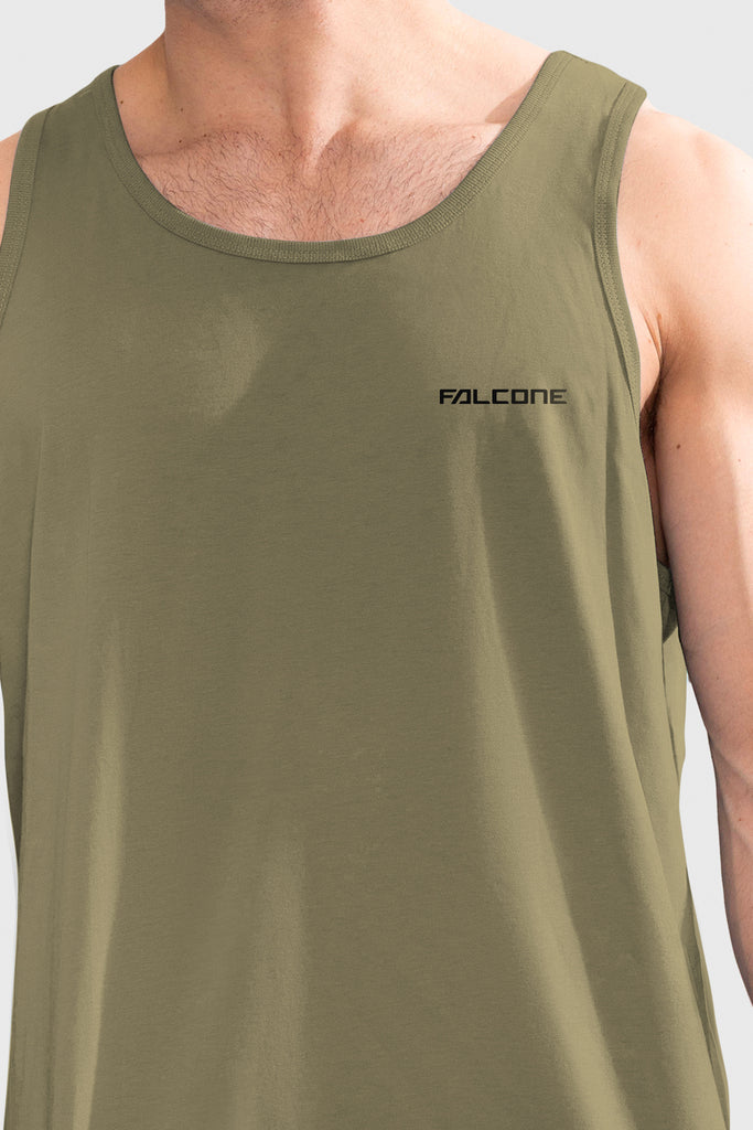 Polera Orgánica Sin Mangas Classic V2 Olive Green (Hombre)