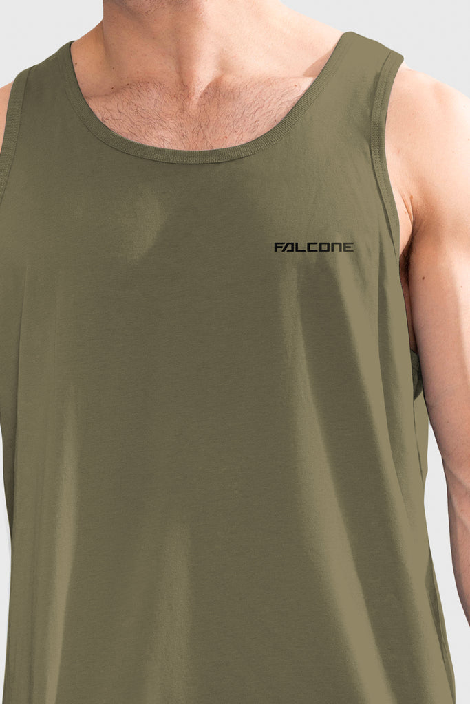 Polera Orgánica Sin Mangas Classic V2 Olive Green (Hombre)